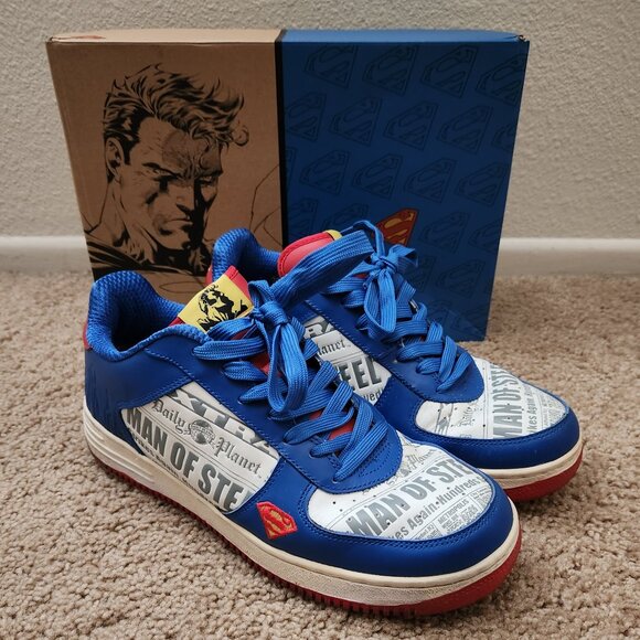 DC Comics Limited Soles Superman Clark Kent Blue White Red Sneakers Shoes 2010 - Picture 1 of 10